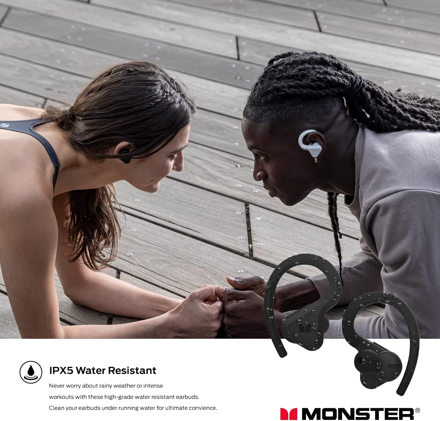 Monster DNA Fit - Wireless Arc Headphones - In-Ear Bluetooth Earbuds - Noise Reduction - Waterproof - Ergonomic - Black